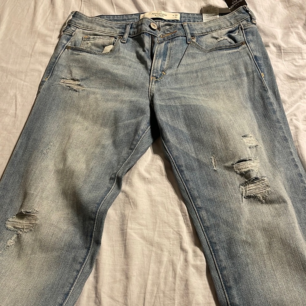 Abercrombie Distressed Light Blue Women's Jeans